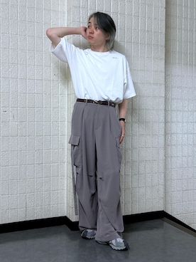 「JUNRED（ジュンレッド）のアイテム（カーゴパンツ）」を使った、ケータさん（メンズ・169cm）の夏コーディネート
