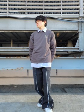 「ロンＴ」｜ケータさん（メンズ・169cm）の冬コーディネート