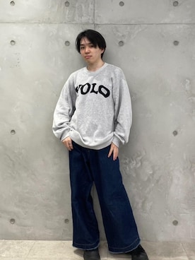 「re_k by JUNRED（レクバイジュンレッド）のアイテム（ニット/セーター）」を使った、ケータさん（メンズ・169cm）の春コーディネート