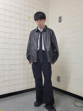 「JUNRED（ジュンレッド）のアイテム（ブルゾン）」を使った、ケータさん（メンズ・169cm）の冬コーディネート