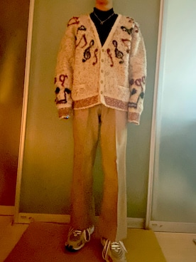 「FAF（フェイク アス フラワーズ）のアイテム」を使った、新木さん（メンズ・170cm）の冬コーディネート