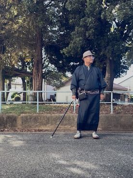 「アイテム（水着/着物・浴衣）」を使った、メルヘン翁さん（メンズ・178cm）の秋コーディネート