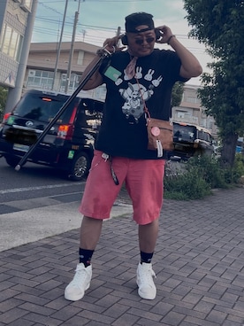「アイテム（Tシャツ/カットソー）」を使った、メルヘン翁さん（メンズ・178cm）の夏コーディネート