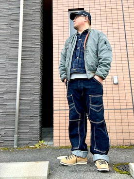 「schott（ショット）のアイテム」を使った、101mmgさん（メンズ・175cm）の冬コーディネート