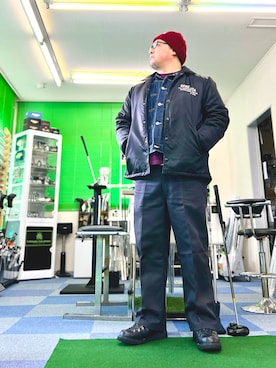 「schott（ショット）のアイテム」を使った、101mmgさん（メンズ・175cm）の冬コーディネート