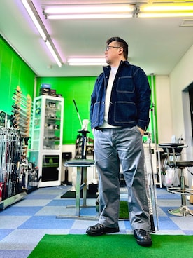「アイテム（カバーオール）」を使った、101mmgさん（メンズ・175cm）の秋コーディネート