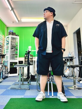 「SUGAR CANE（シュガーケーン）のアイテム（帽子）」を使った、101mmgさん（メンズ・175cm）の夏コーディネート