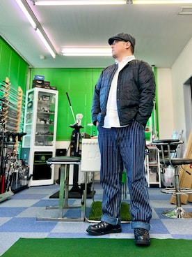 「アイテム（ハンチング/ベレー帽）」を使った、101mmgさん（メンズ・175cm）の秋コーディネート