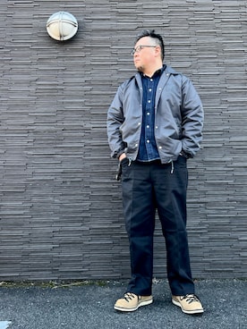 「アイテム（ナイロンジャケット）」を使った、101mmgさん（メンズ・175cm）の秋コーディネート