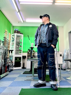 「アイテム（ナイロンジャケット）」を使った、101mmgさん（メンズ・175cm）の秋コーディネート