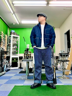 「アイテム（カバーオール）」を使った、101mmgさん（メンズ・175cm）の秋コーディネート