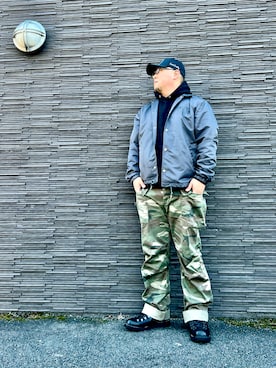 「アイテム（ナイロンジャケット）」を使った、101mmgさん（メンズ・175cm）の秋コーディネート