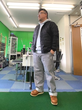 「AVIREX（アヴィレックス）のアイテム（ジャケット/アウター）」を使った、101mmgさん（メンズ・175cm）の冬コーディネート