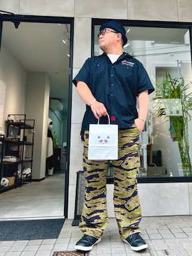 「AVIREX（アヴィレックス）のアイテム」を使った、101mmgさん（メンズ・175cm）の夏コーディネート