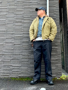 「アイテム（ミリタリージャケット）」を使った、101mmgさん（メンズ・175cm）の冬コーディネート