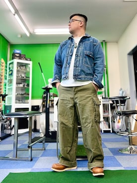 「アイテム（デニムジャケット）」を使った、101mmgさん（メンズ・175cm）の秋コーディネート