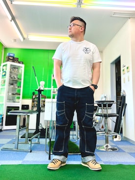 「FREEWHEELERS（フリーホイーラーズ）のアイテム」を使った、101mmgさん（メンズ・175cm）の秋コーディネート