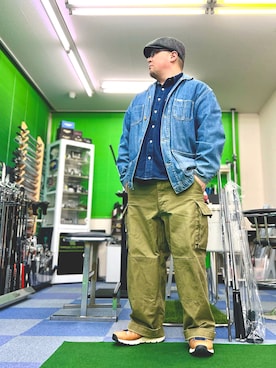 「アイテム（カバーオール）」を使った、101mmgさん（メンズ・175cm）の冬コーディネート