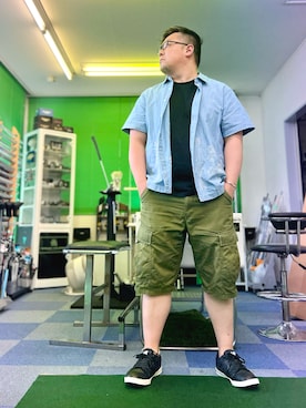 「AVIREX（アヴィレックス）のアイテム（パンツ）」を使った、101mmgさん（メンズ・175cm）の夏コーディネート