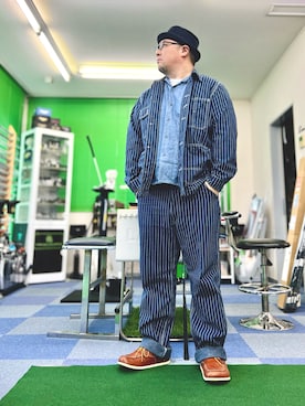 「アイテム（カバーオール）」を使った、101mmgさん（メンズ・175cm）の秋コーディネート