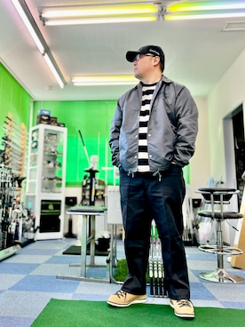 「アイテム（ナイロンジャケット）」を使った、101mmgさん（メンズ・175cm）の秋コーディネート