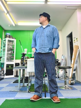 「アイテム（モカシン/デッキシューズ）」を使った、101mmgさん（メンズ・175cm）の秋コーディネート