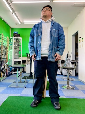 「アイテム（カバーオール）」を使った、101mmgさん（メンズ・175cm）の春コーディネート