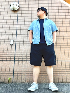 「SUGAR CANE（シュガーケーン）のアイテム（帽子）」を使った、101mmgさん（メンズ・175cm）の夏コーディネート
