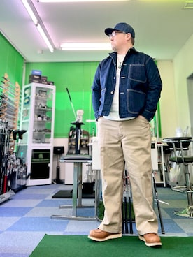 「アイテム（カバーオール）」を使った、101mmgさん（メンズ・175cm）の秋コーディネート