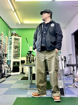 「アイテム（ハンチング/ベレー帽）」を使った、101mmgさん（メンズ・175cm）の秋コーディネート