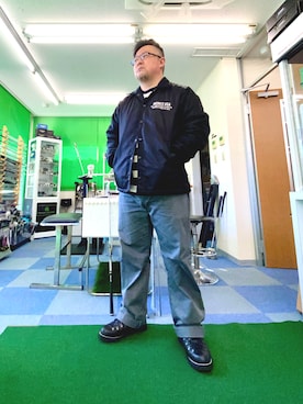 「AVIREX（アヴィレックス）のアイテム（ジャケット/アウター）」を使った、101mmgさん（メンズ・175cm）の冬コーディネート
