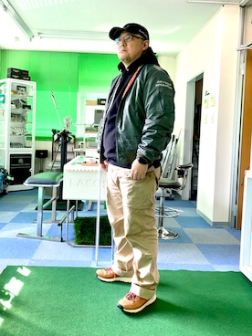 「アイテム（MA-1）」を使った、101mmgさん（メンズ・175cm）の冬コーディネート