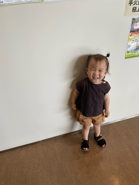 「apres les cours（アプレレクール）のアイテム（パンツ）」を使った、Ｒiiiiit☁︎さん（キッズ・110cm）の夏コーディネート