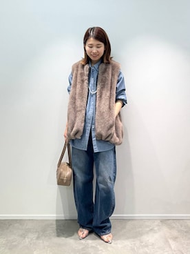 「春コーデ」｜「アイテム（その他アウター）」を使った、しまさん（レディース・163cm）の夏コーディネート