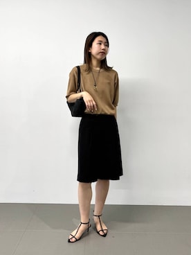 「アイテム（ネックレス、ブラウン系）」を使った、しまさん（レディース・163cm）の夏コーディネート