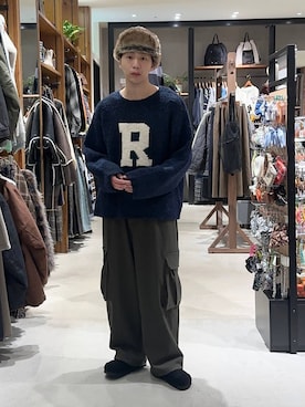 「niko and ...」｜「アイテム（キャップ）」を使った、大空さん（メンズ・176cm）の秋コーディネート