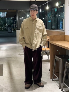 「アイテム（キャップ）」を使った、大空さん（メンズ・176cm・20代）の秋コーディネート