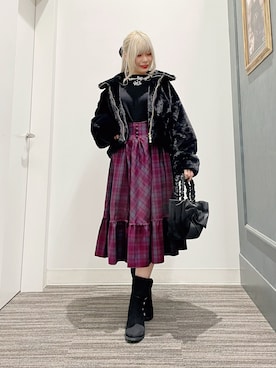 「axes femme（アクシーズファム）のアイテム（ピーコート）」を使った、あやかさん（レディース・155cm）の秋コーディネート