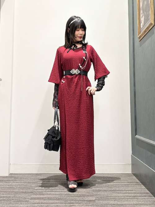 チャイナ金具ロングワンピース（ワンピース）｜axes femme（アクシーズ
