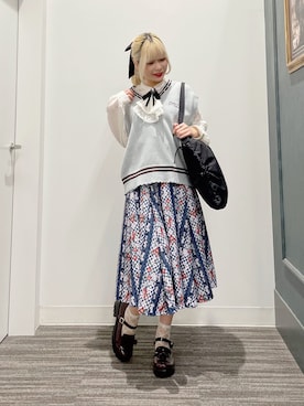 「axes femme（アクシーズファム）のアイテム（ローファー）」を使った、あやかさん（レディース・155cm）の冬コーディネート