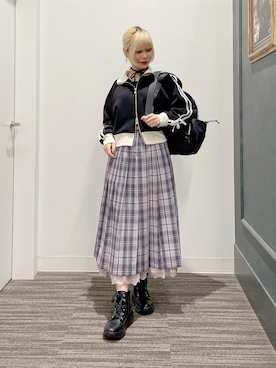 「axes femme（アクシーズファム）のアイテム（ジャケット/アウター）」を使った、あやかさん（骨格ウェーブ・レディース・155cm）の春コーディネート