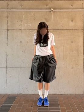 「アディダスオリジナルス」｜「アイテム（カーゴパンツ）」を使った、mさん（レディース・163cm）の夏コーディネート