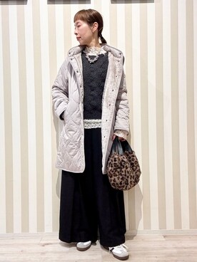 「SHOO・LA・RUE（シューラルー）の【撥水/フード取り外し可】冬に嬉しいこだわり満載 ひょうたん柄キルトコート（その他アウター、ブラウン系）」を使った、masuyo1219さん（レディース・163cm）の冬コーディネート