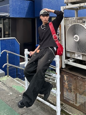 「アイテム（チャーム）」を使った、中村瑞輝(みずきち)さん（メンズ・176cm）の夏コーディネート