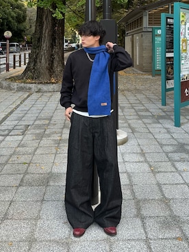 「アイテム（マフラー）」を使った、中村瑞輝(みずきち)さん（メンズ・176cm）の秋コーディネート