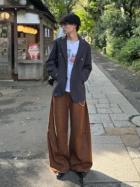 「アイテム（ウォレットチェーン）」を使った、中村瑞輝(みずきち)さん（メンズ・176cm・20代）の秋コーディネート