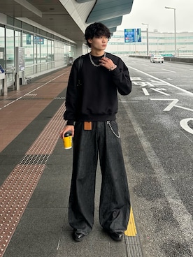 「アイテム（キーケース/キーアクセサリー）」を使った、中村瑞輝(みずきち)さん（メンズ・176cm）の秋コーディネート