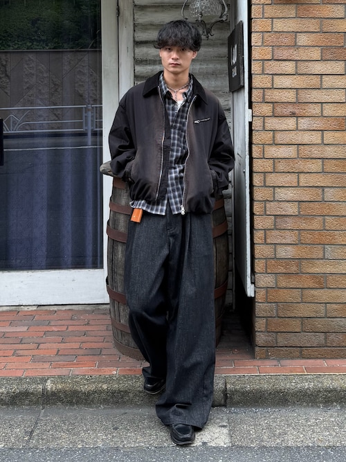 「SINSS(シンス)のCompact check shirt / コンパクトチェックシャツ(シャツ/ブラウス)」を使った、中村瑞輝(みずきち)さん(メンズ・176cm)の秋コーディネート