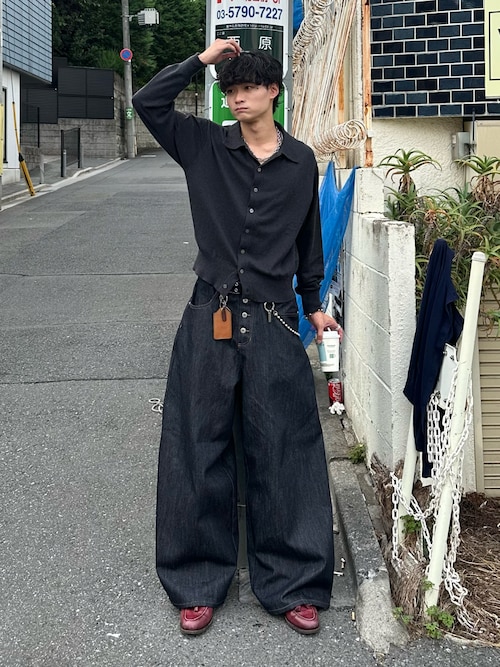 WYM KNIT SHIRT CARDIGAN ニットポロ SINSS Knit polo cardigan / ニットポロカーディガン（カーディガン