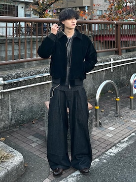 「アイテム（ベルト）」を使った、中村瑞輝(みずきち)さん（メンズ・176cm）の冬コーディネート